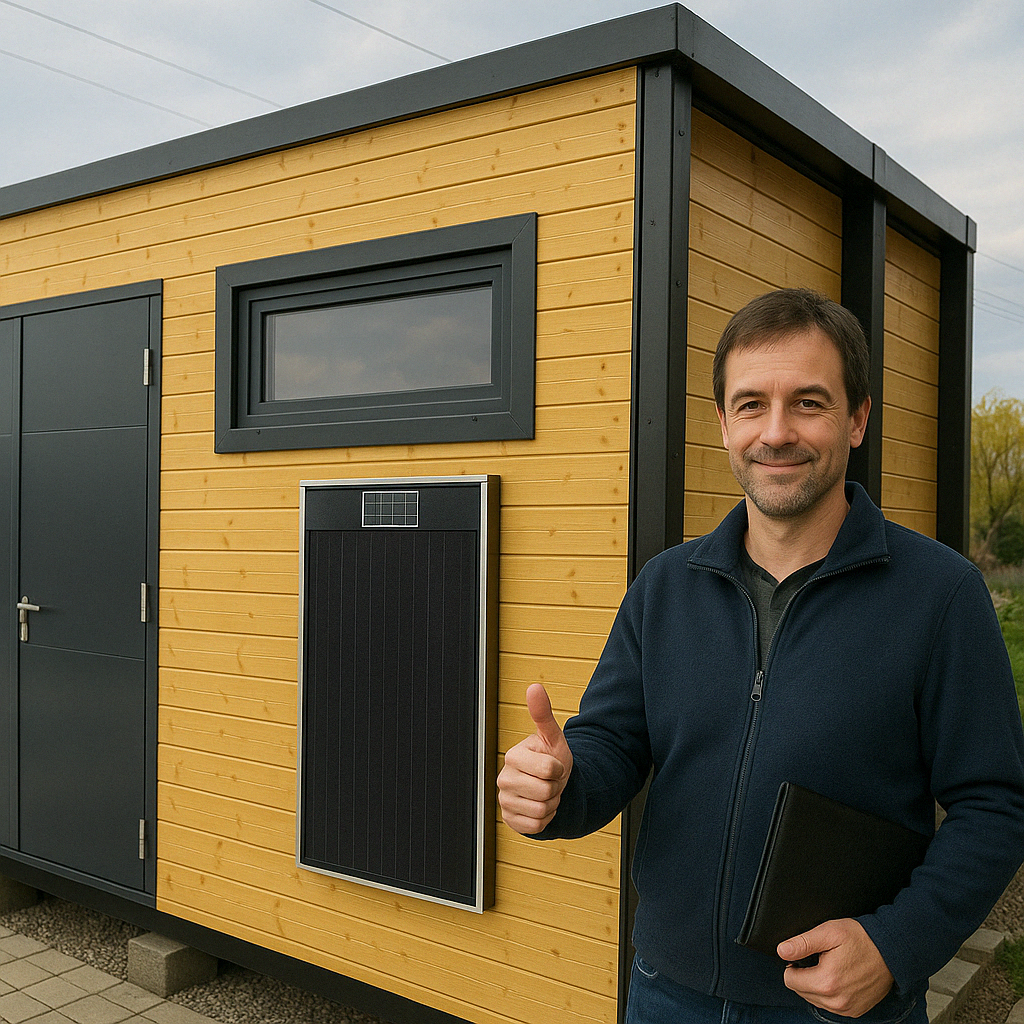 Využití teplovzdušného panelu na modulových stavbách a garážích